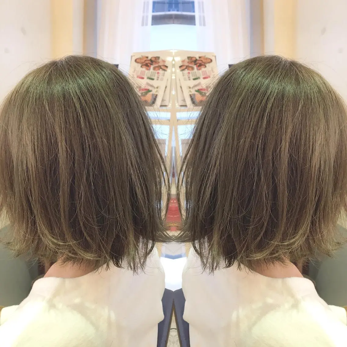 ミディアム カラー アッシュ ハイライトカラー ハイライト 青木 茂樹⭐️ 透明感カラーのヘアスタイル