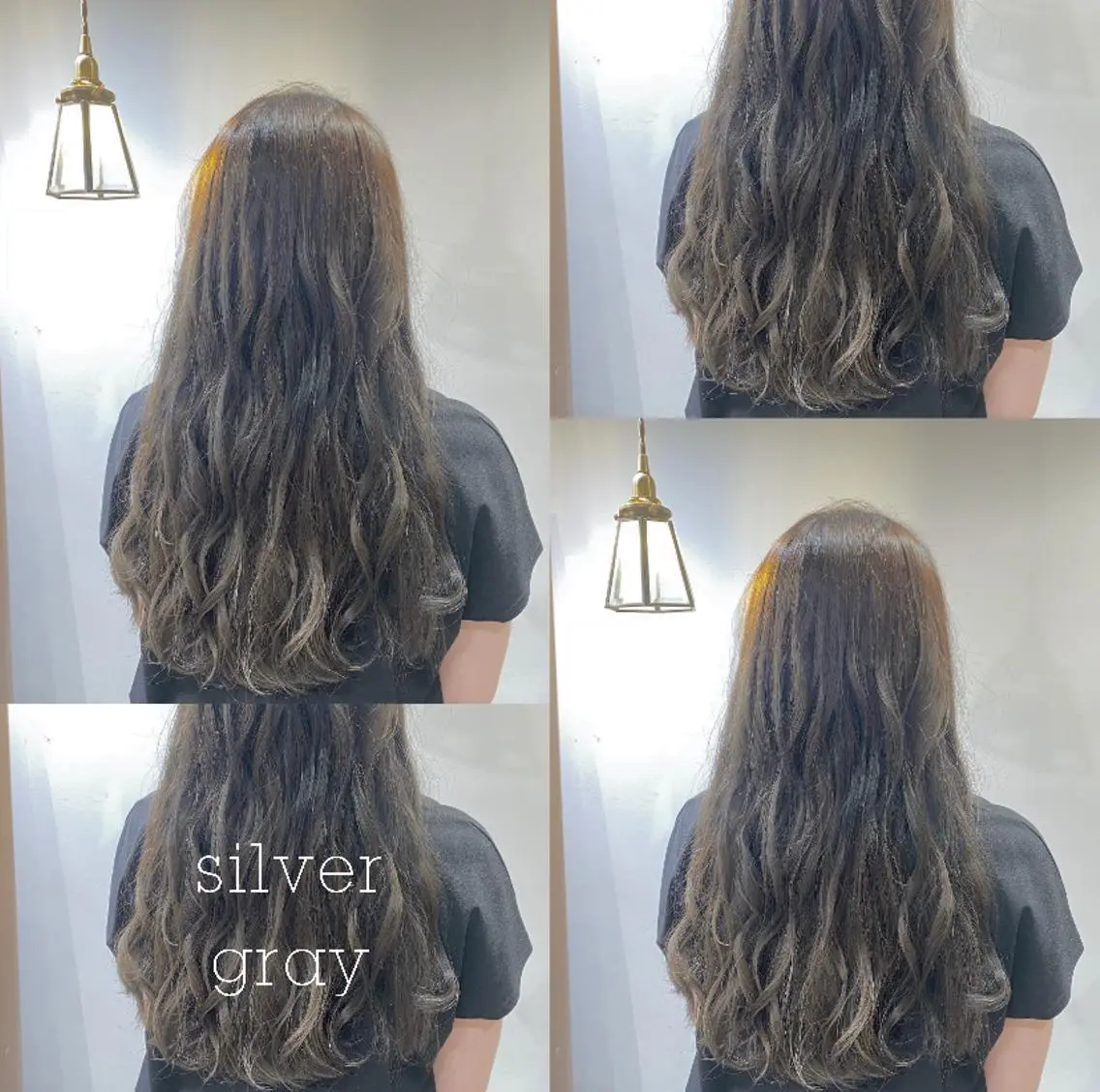 ロング カラー パーマ ブリーチ 透明感カラー ブリーチなしカラー シルバー RIYA❤︎ Aujuaソムリエのヘアスタイル