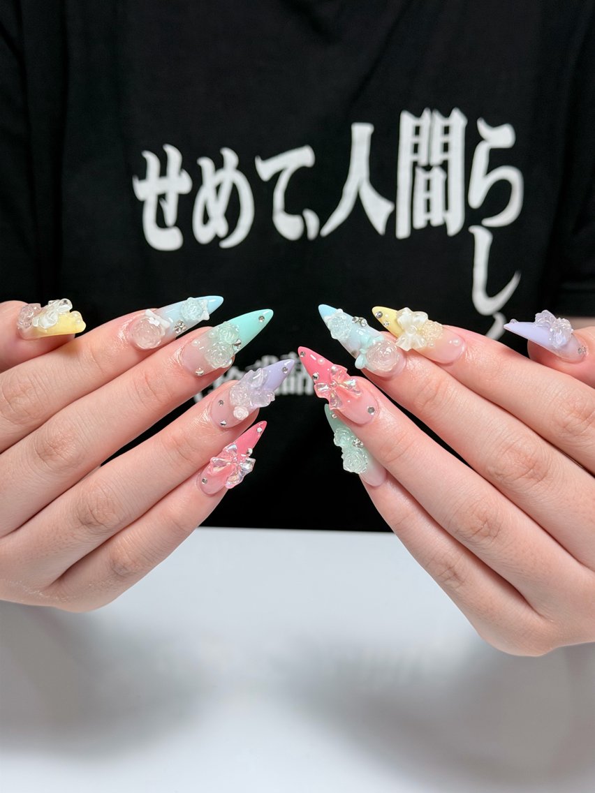 ネイル フットネイル フレンチネイル グラデーション 韓国ネイル ロングネイル ハンドネイル Miyabie' Nail Salonのネイルデザイン