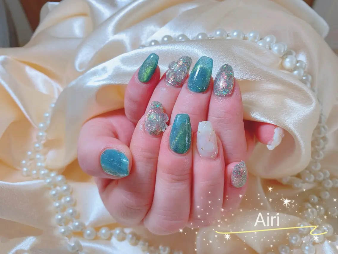 ネイル ネイルサロンAiri 長さ出し·シンプルのネイルデザイン