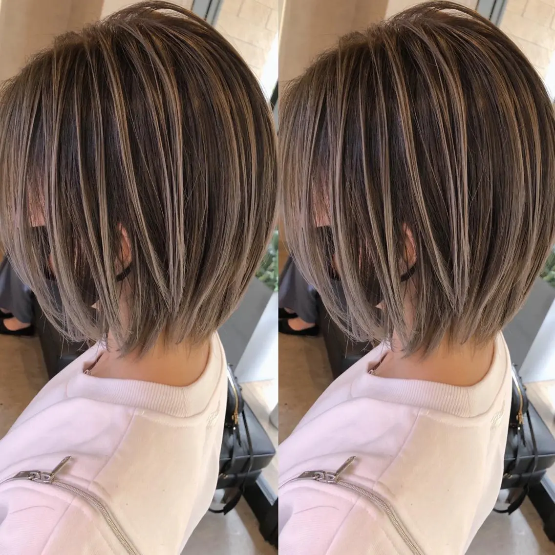 ショート カラー ショートボブ バレイヤージュ ダブルカラー ハイライトカラー ハイトーンカラー カット ヘアカラー トリートメント RIENSリエンス ✂️木村康二✂️のヘアスタイル