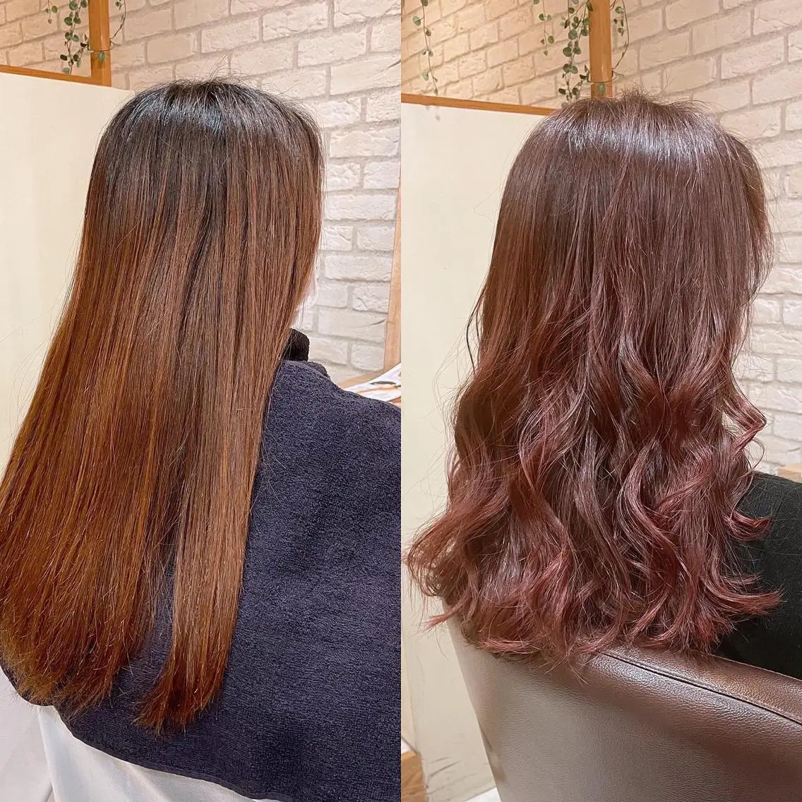 ロング カラー ブリーチ ブラウンカラー ブリーチなしカラー ピンクカラー ピンクブラウン 清水 有実子のヘアスタイル