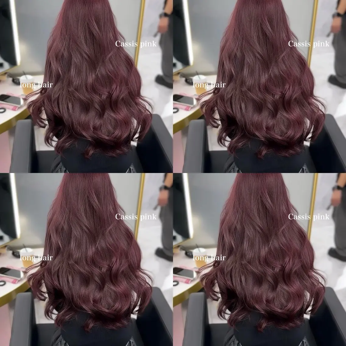 ロング カラー ブリーチ ケアカラー ブリーチなしカラー ピンクカラー ヘアカラー トリートメント ブリーチなしピンク 赤井龍斗のヘアスタイル