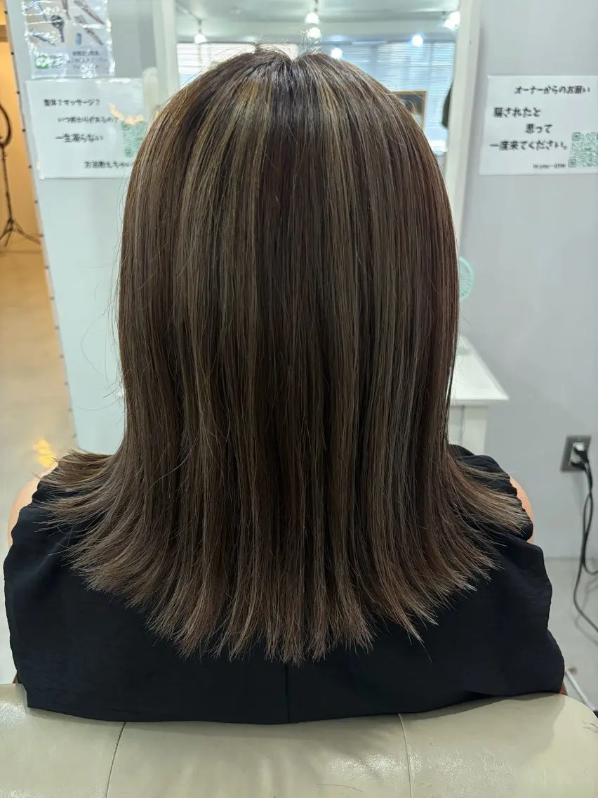 ミディアム ヘアカラー トリートメント 艶髪🫧透明感 💎岡庭春菜🎀のヘアスタイル