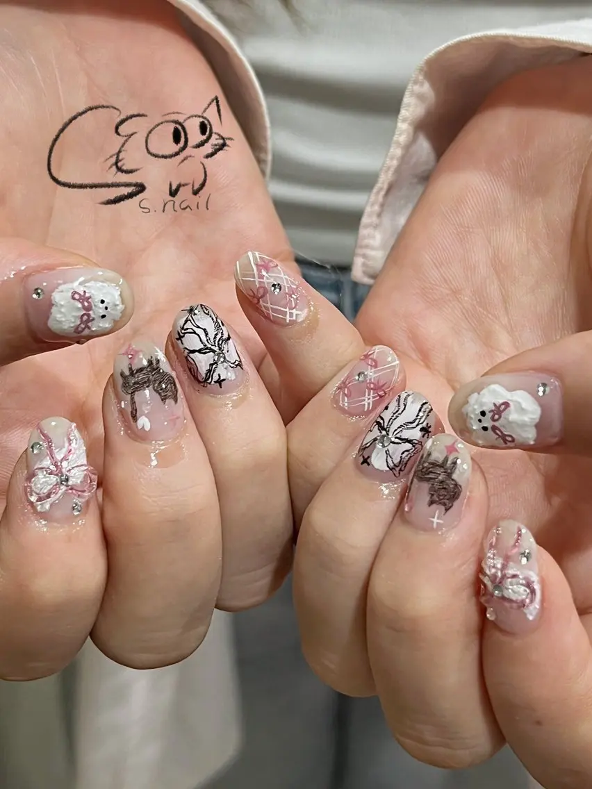 ネイル チークネイル フレンチネイル グラデーション マグネットネイル ワンカラーネイル S.nail _のネイルデザイン