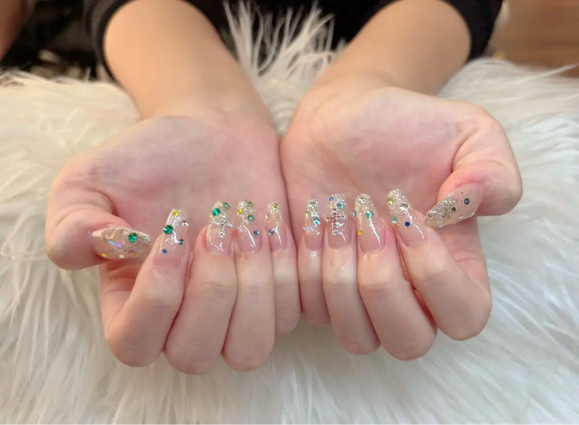 HAND✨スカルプ長さ出し🎀やり放題🌈ストーン/パーツ/シール付け放題💖＋ハンドケア付きの写真