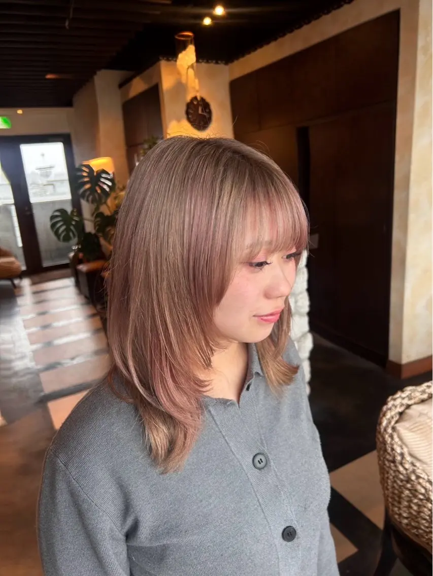 ミディアム カラー カット ヘアカラー 🌙パーマ 照井🌙のヘアスタイル