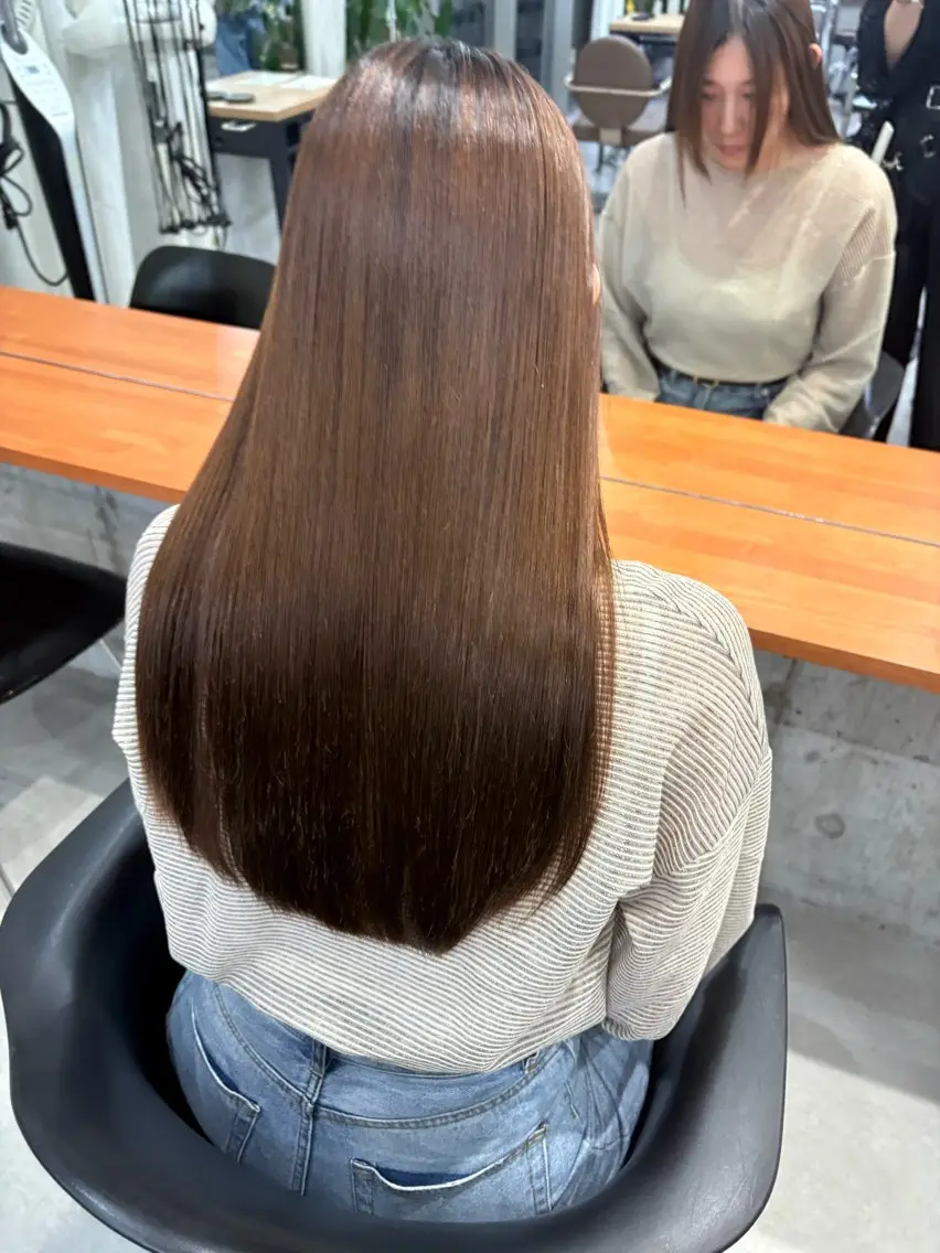 ロング カット 縮毛矯正 髪質改善／縮毛矯正 関根青葉のヘアスタイル