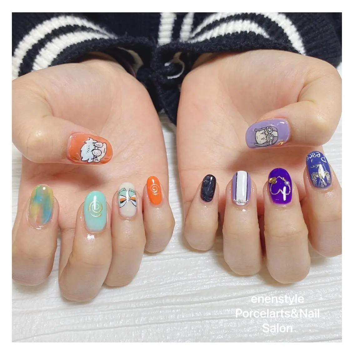 ミディアム ネイル 🐾enen style 🐾のネイルデザイン