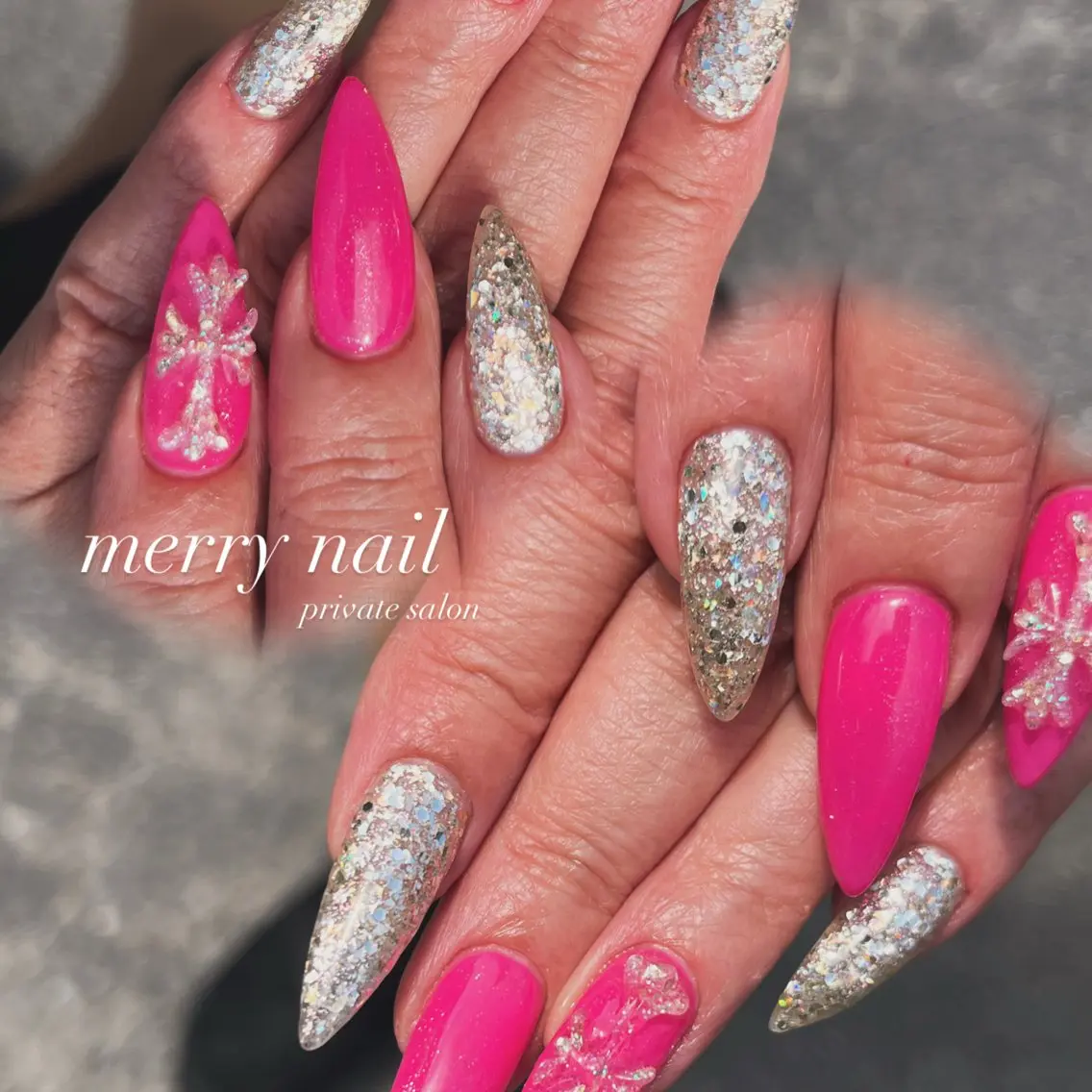 ネイル ロングネイル ハンドネイル Merry nail .. ❤︎ Maiのネイルデザイン