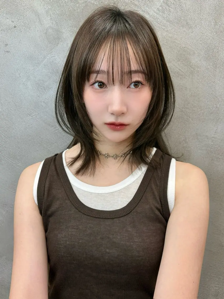 ミディアム ミディアムレイヤー くびれヘア レイヤーカット カット くどうももか 浦和 ショート ボブのヘアスタイル