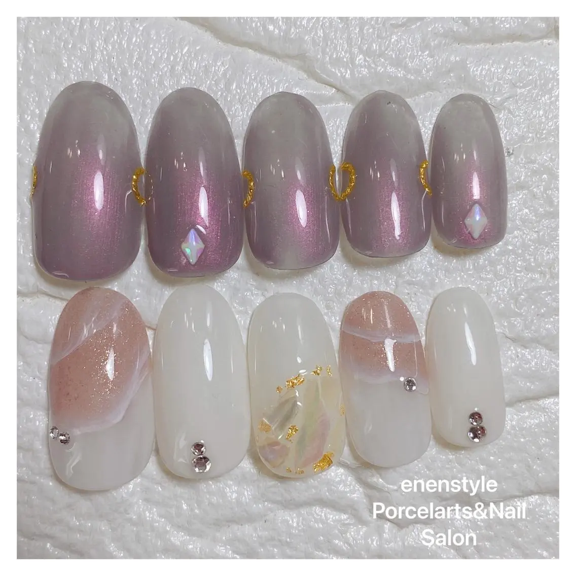 ミディアム ネイル 🐾enen style 🐾のネイルデザイン