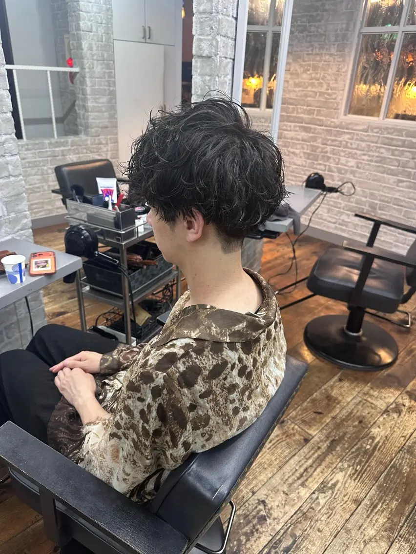 ミディアム パーマ メンズ レディースカット✂️ レイヤー✨みくのヘアスタイル