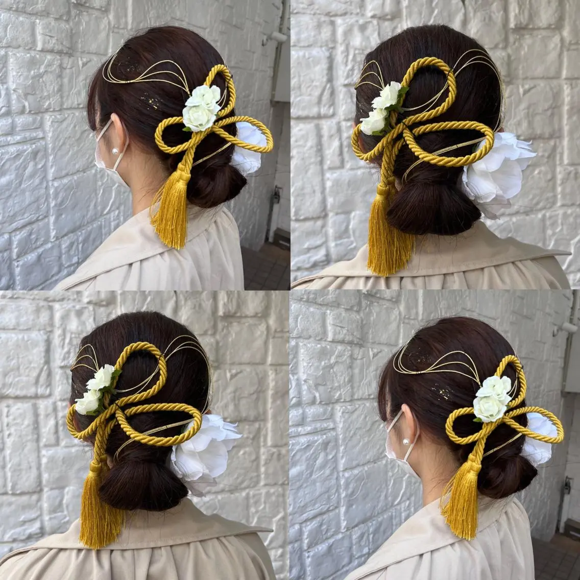 セミロング ヘアアレンジ 成人式 卒業式のヘアスタイル カジュアルを女っぽく 𝗮𝘆𝗮𝗰𝗼のヘアスタイル