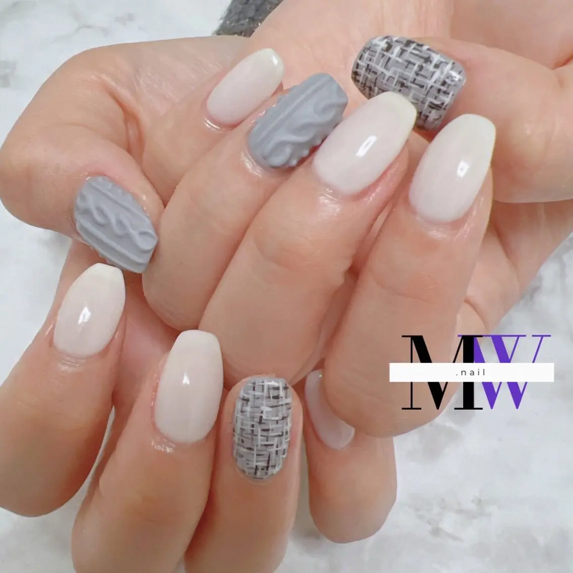 ネイル ツイードネイル ハンドネイル MW .nailのネイルデザイン
