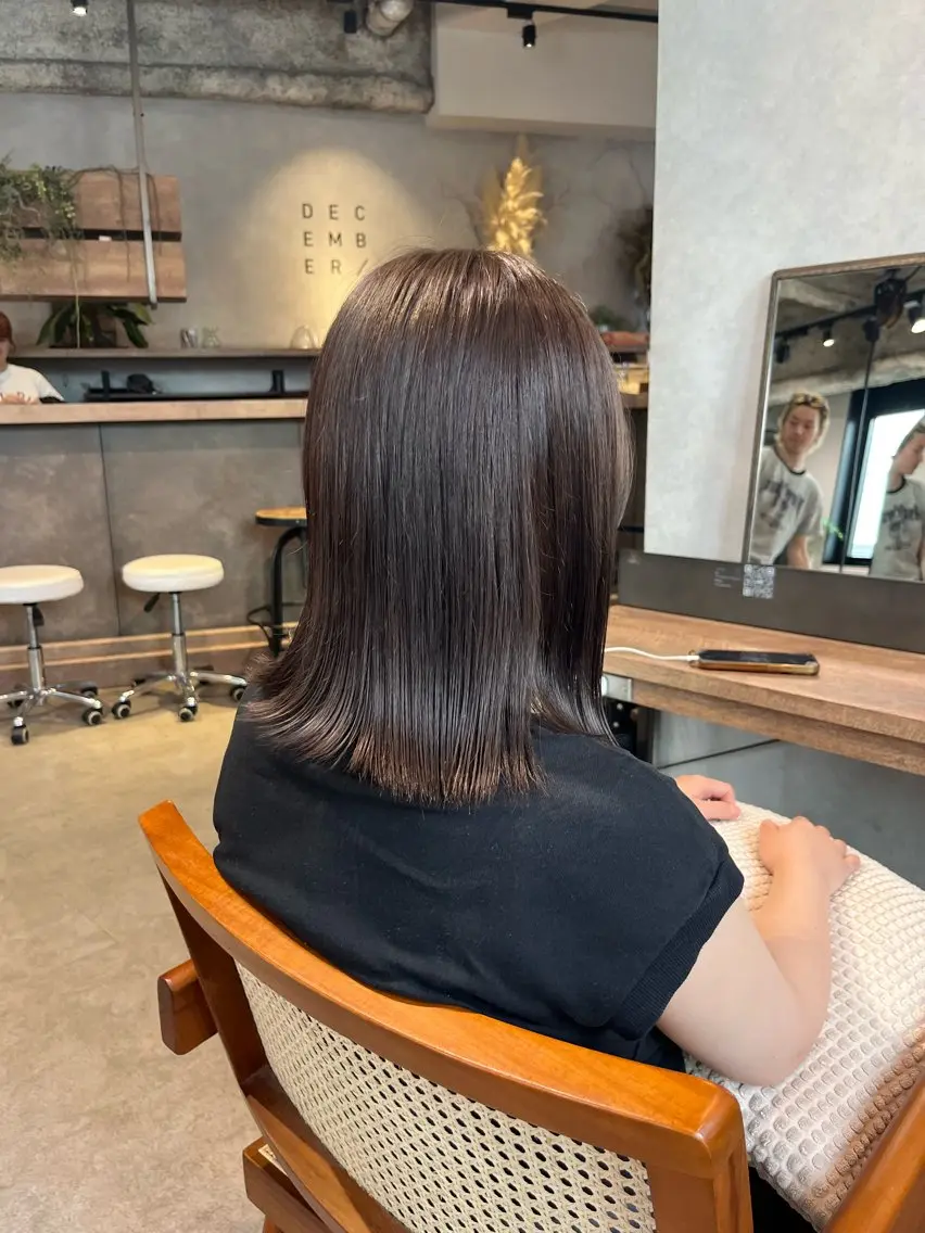 カラー ブラウンカラー 透明感カラー オリーブブラウン 無料カットモデル募集 ／ueno aiのヘアスタイル