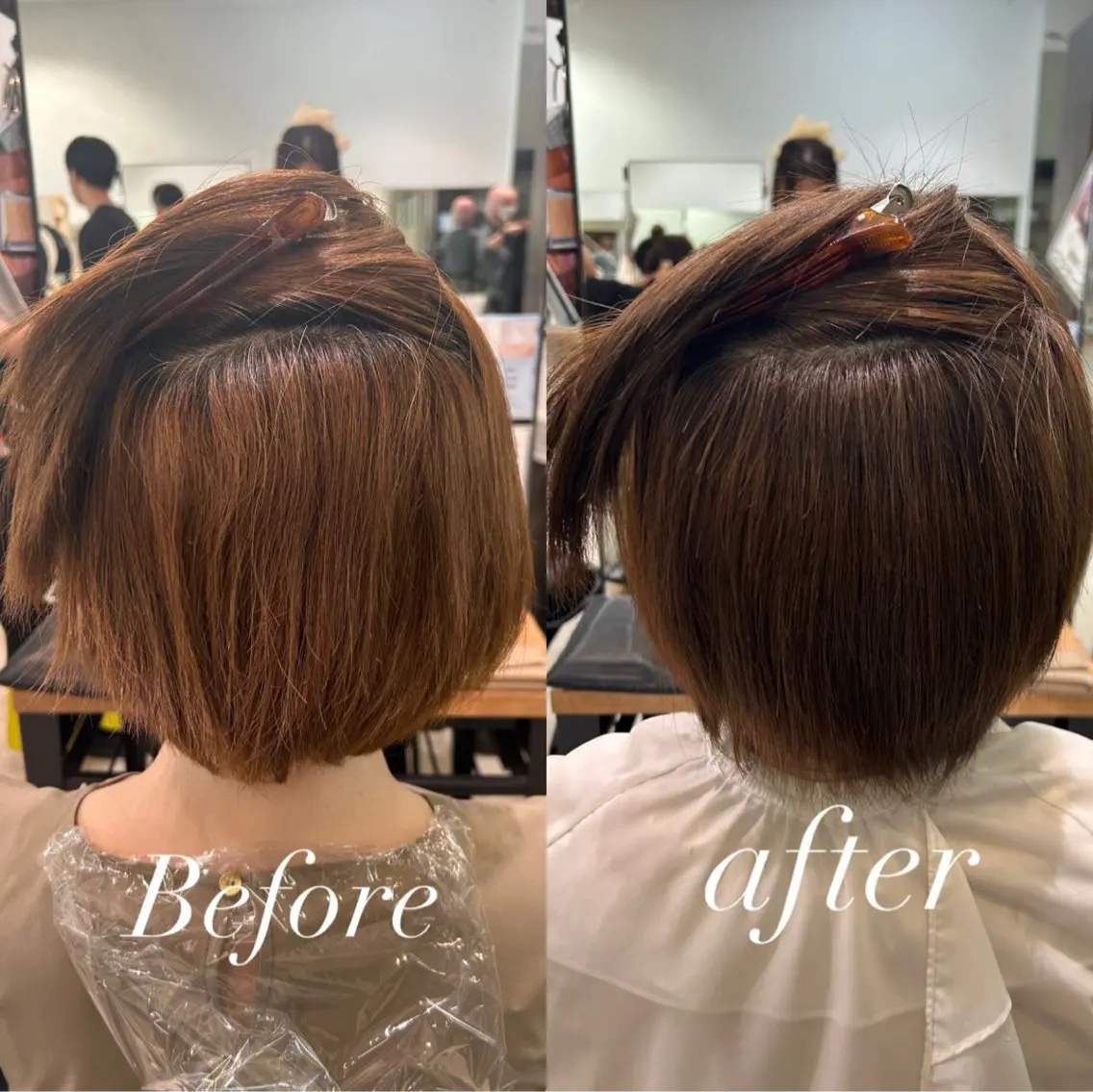 ミディアム パーマ まとまるボブ/縮毛矯 生🌿あおい✨のヘアスタイル