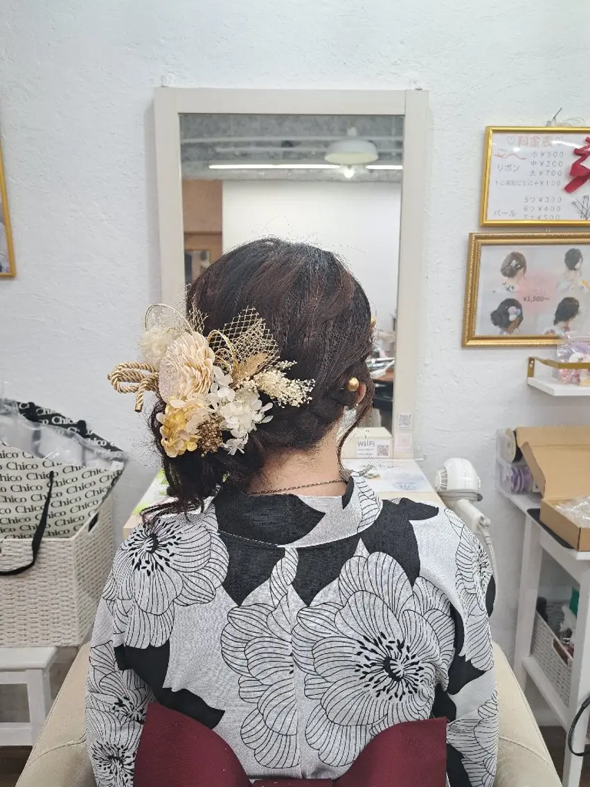 ロング ヘアアレンジ 着付け GLOSS心斎橋🌹 はるなのヘアスタイル
