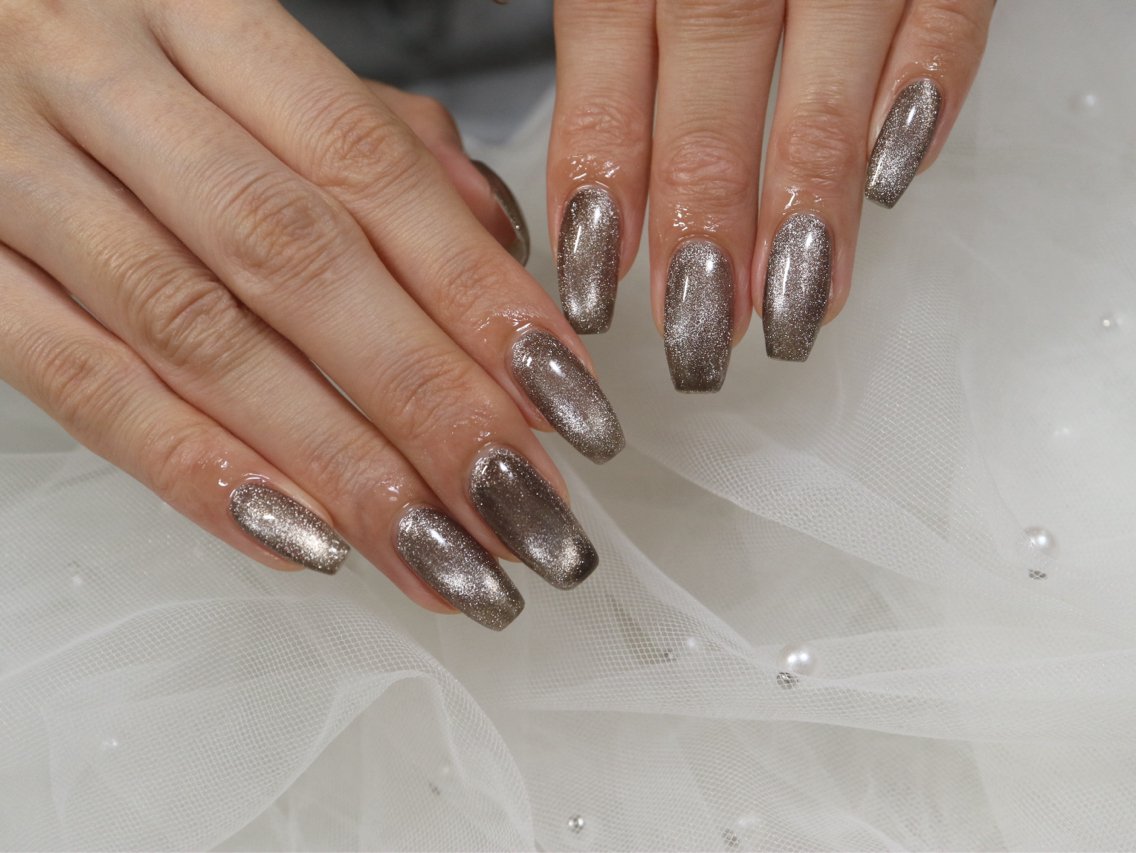 ネイル 長さ出し ロングネイル マグネットネイル ネイルチップ あいか✨新宿西口1分 パラジェルのネイルデザイン
