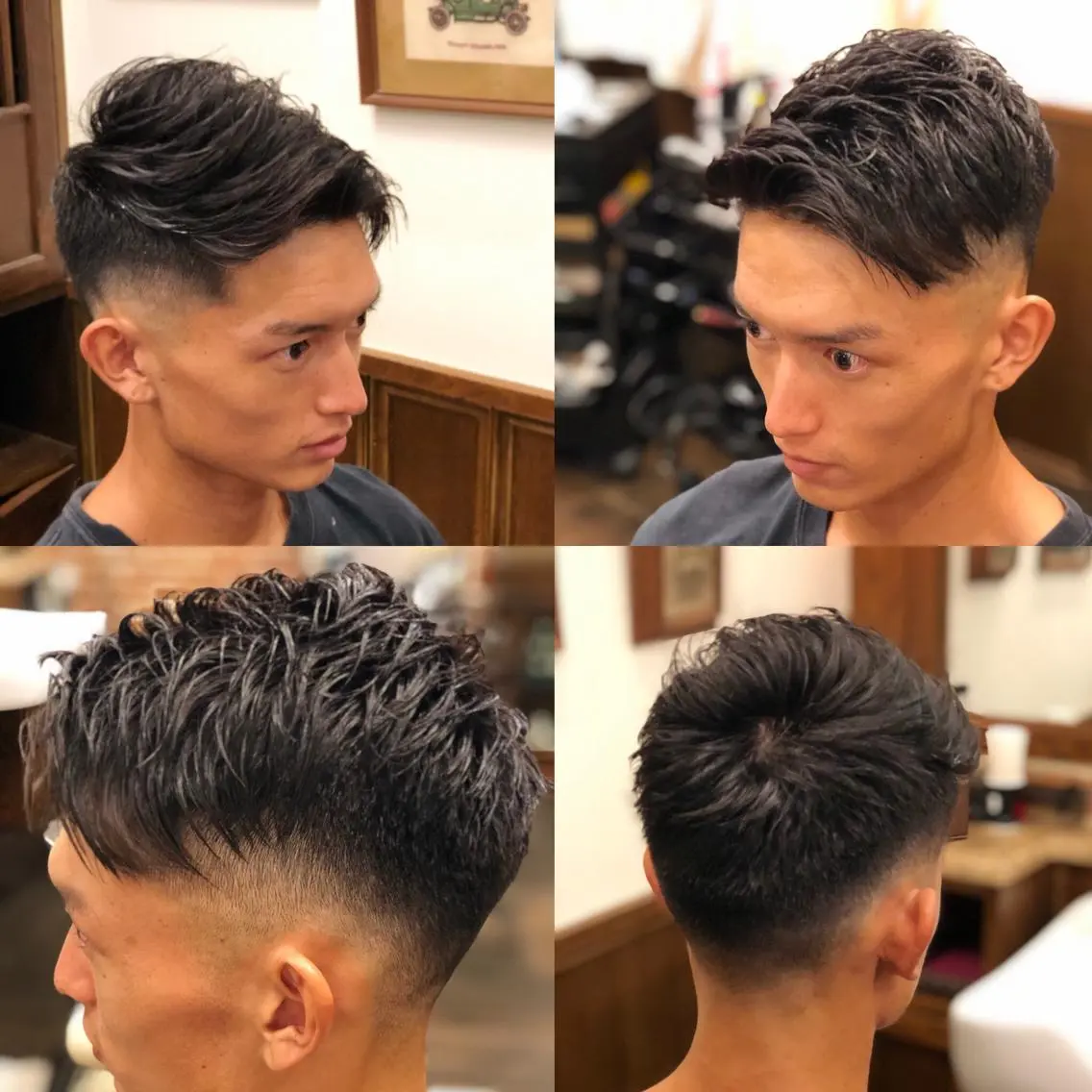 ショート カット メンズカットフェード パーマ/前山竜貴のヘアスタイル