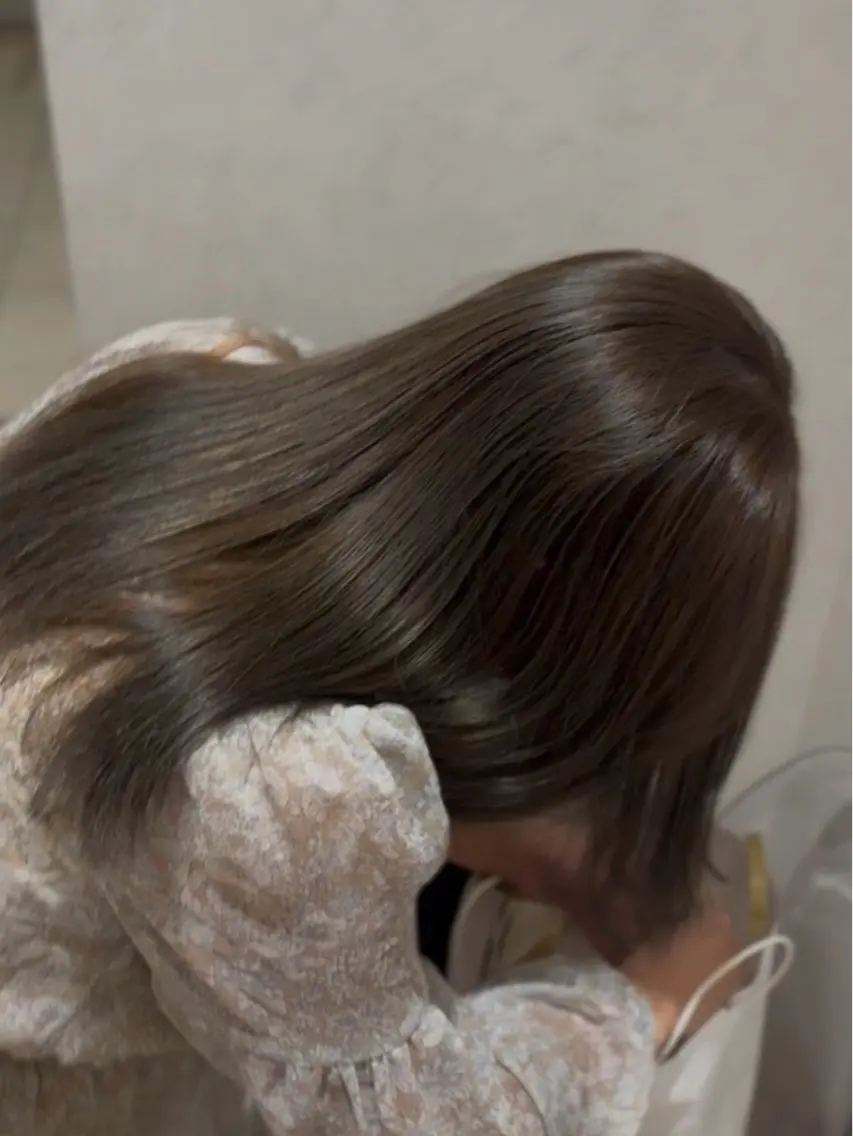 ロング カラー ブリーチ ブリーチなしカラー オレンジ ヘアカラー 🩵福岡ブリーチなし レイヤー/紫音🩵のヘアスタイル