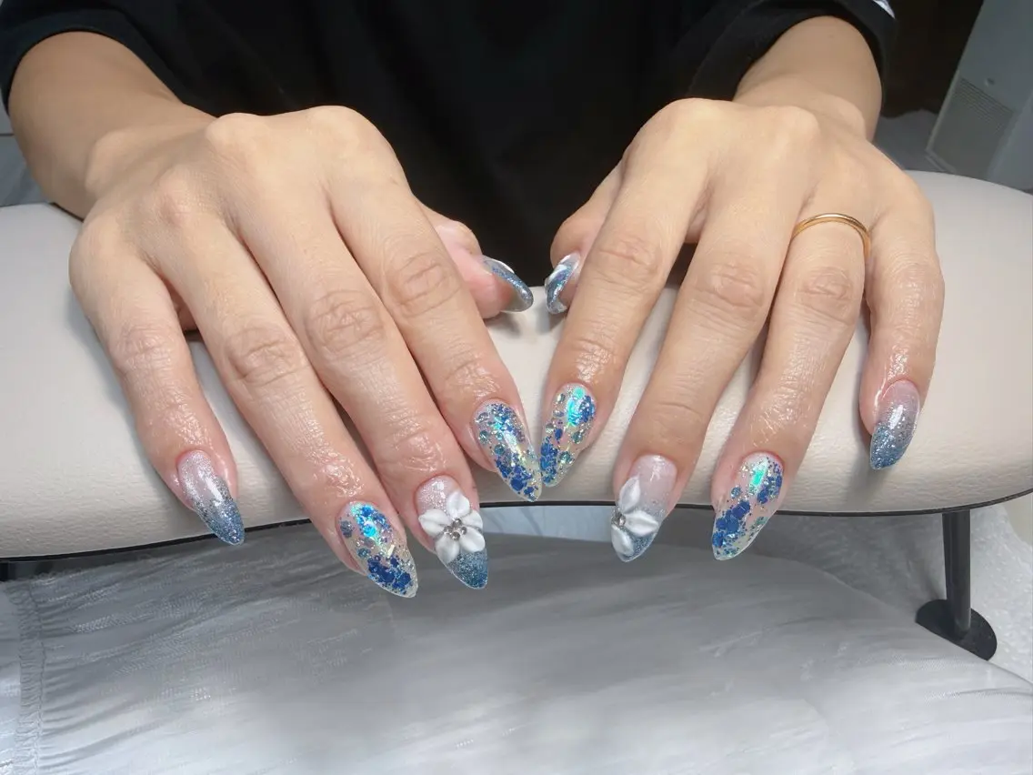 ネイル 長さ出し 持ち込み ハンドネイル salon coco うるツヤ韓国ネイルのネイルデザイン