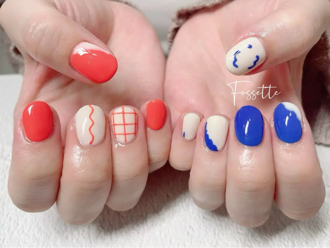 ネイル ニュアンスネイル ワンカラーネイル ショートネイル ハンドネイル nailsalon Fossetteのネイルデザイン