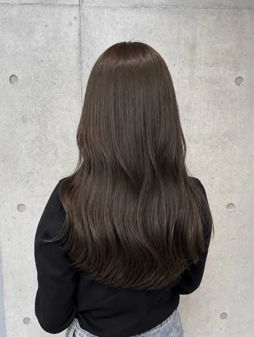 ロング カラー パーマ ヘアアレンジ メンズ グレージュ オリーブグレージュ オリーブグレー 髪質改善 トリートメント 🍀︎Reika 🍀のヘアスタイル