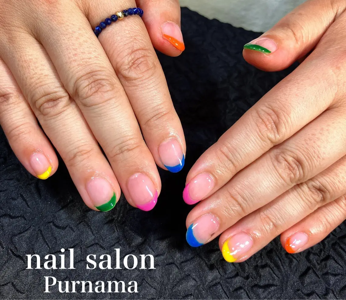 ネイル フレンチネイル ハンドネイル Purnama あきのネイルデザイン
