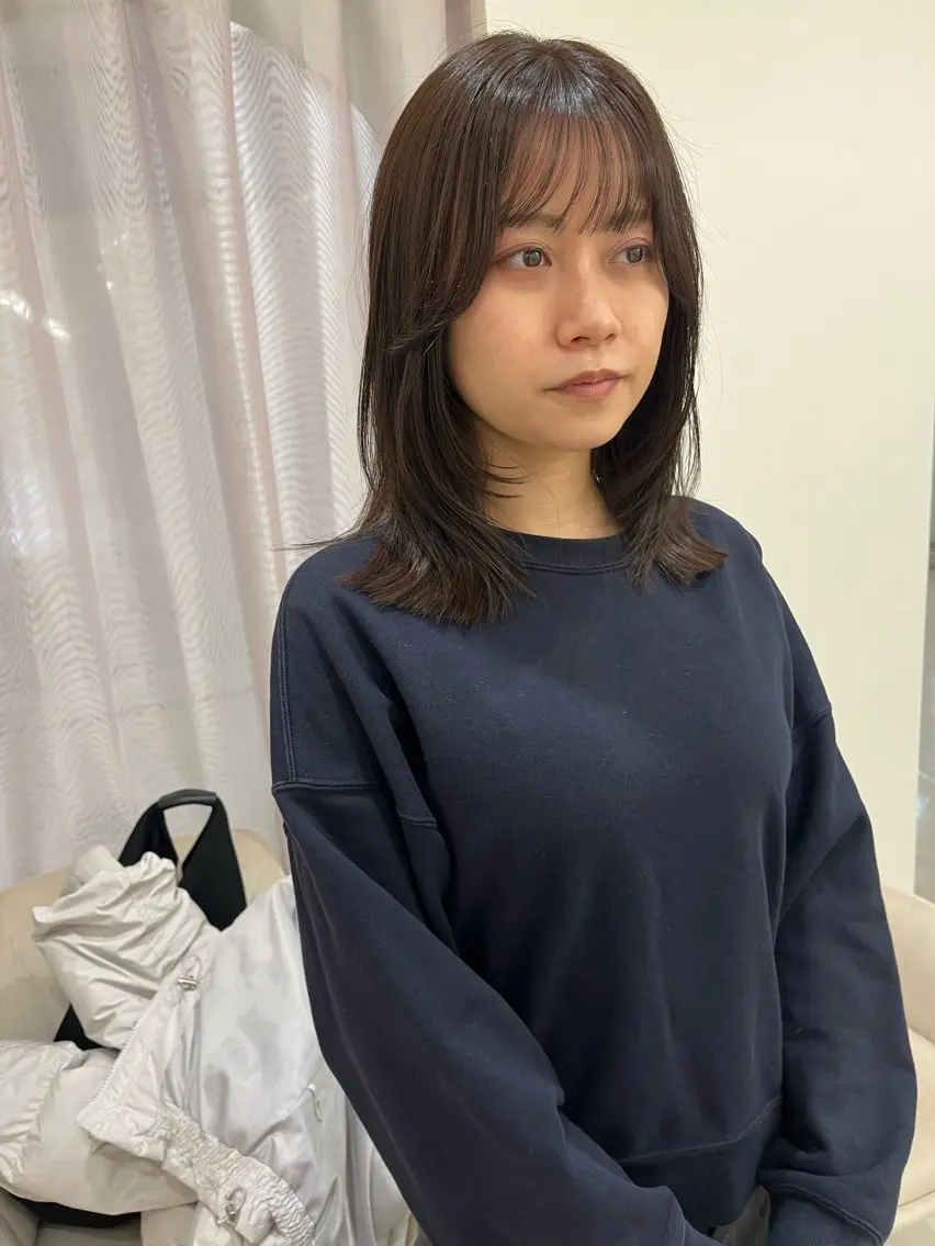 ミディアム カラー カット ヘアカラー トリートメント 松村 澪里のヘアスタイル