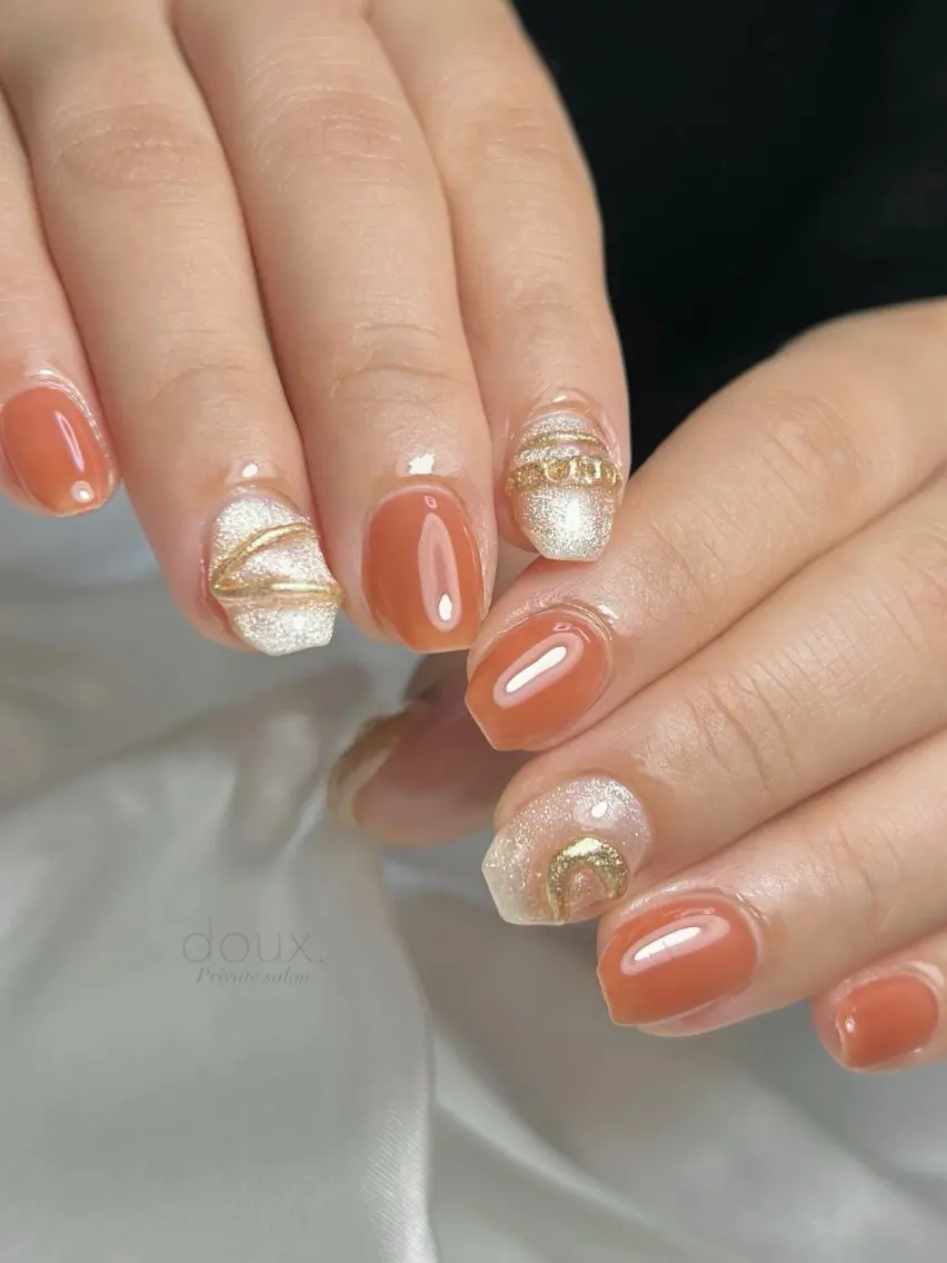 ネイル フラッシュネイル 韓国ネイル マグネットネイル ミラーネイル 夏ネイル doux. nailのネイルデザイン