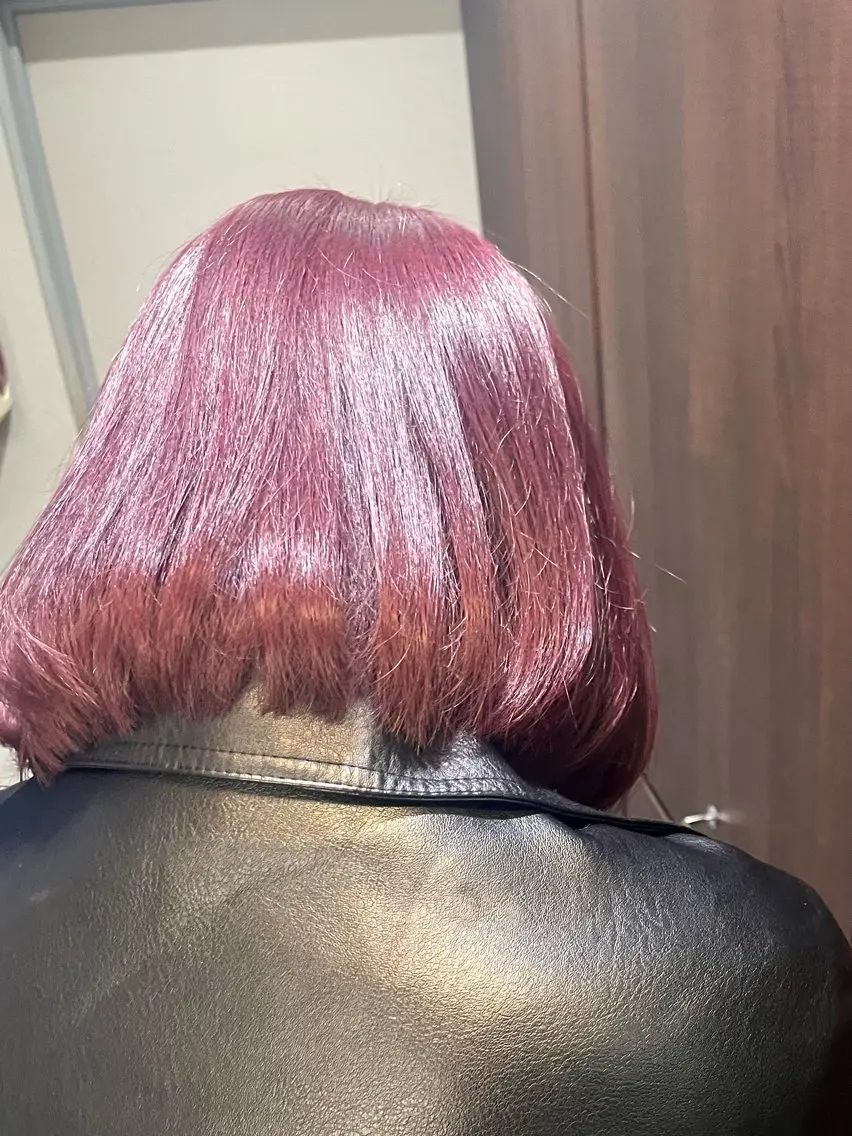 ミディアム カラー ブリーチ ブラウンカラー カシス ダブルカラー ラベンダーカラー ヘアカラー トリートメント 多系統似合わせ/ tsuburaのヘアスタイル