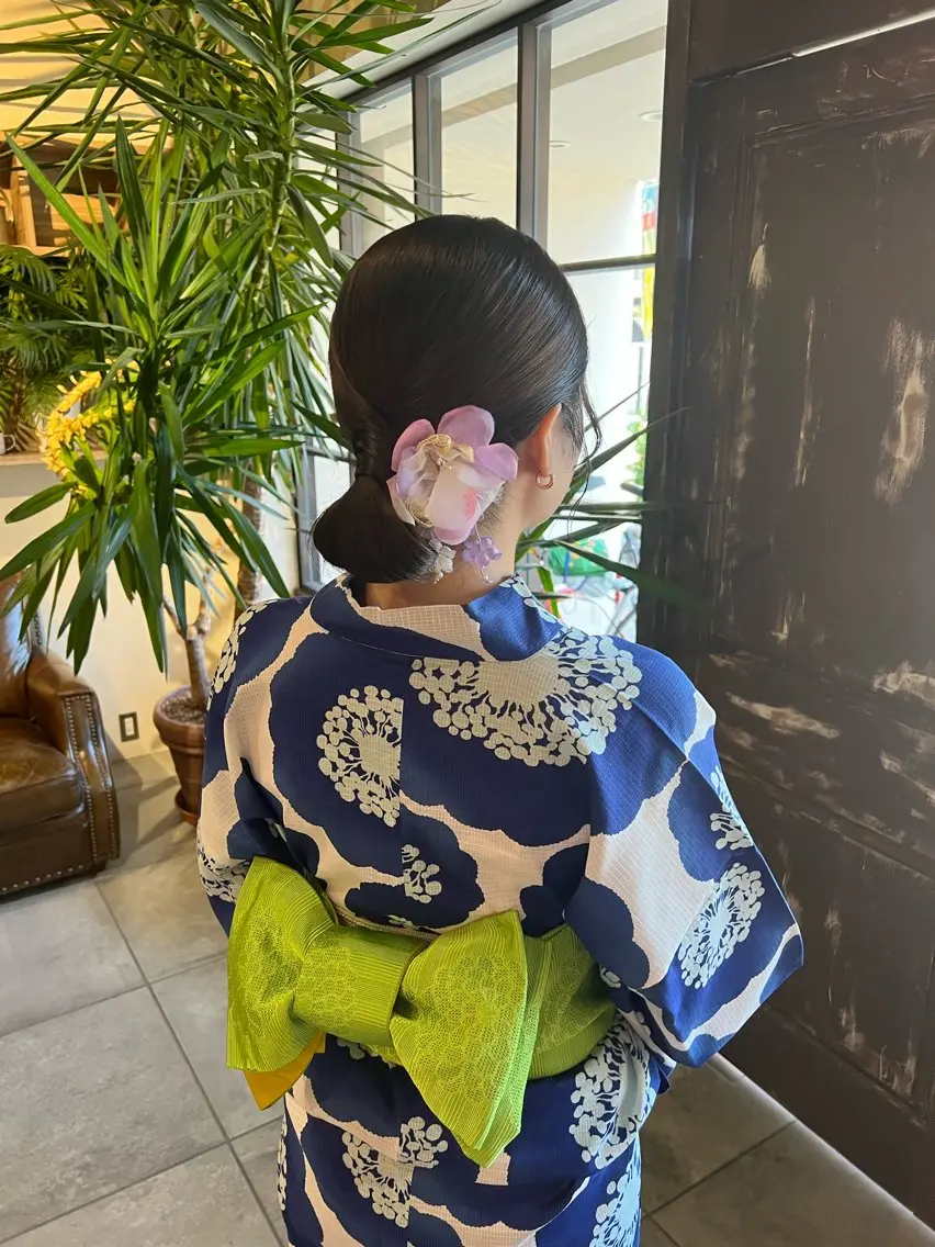 浴衣用ヘアセット🎗️の写真