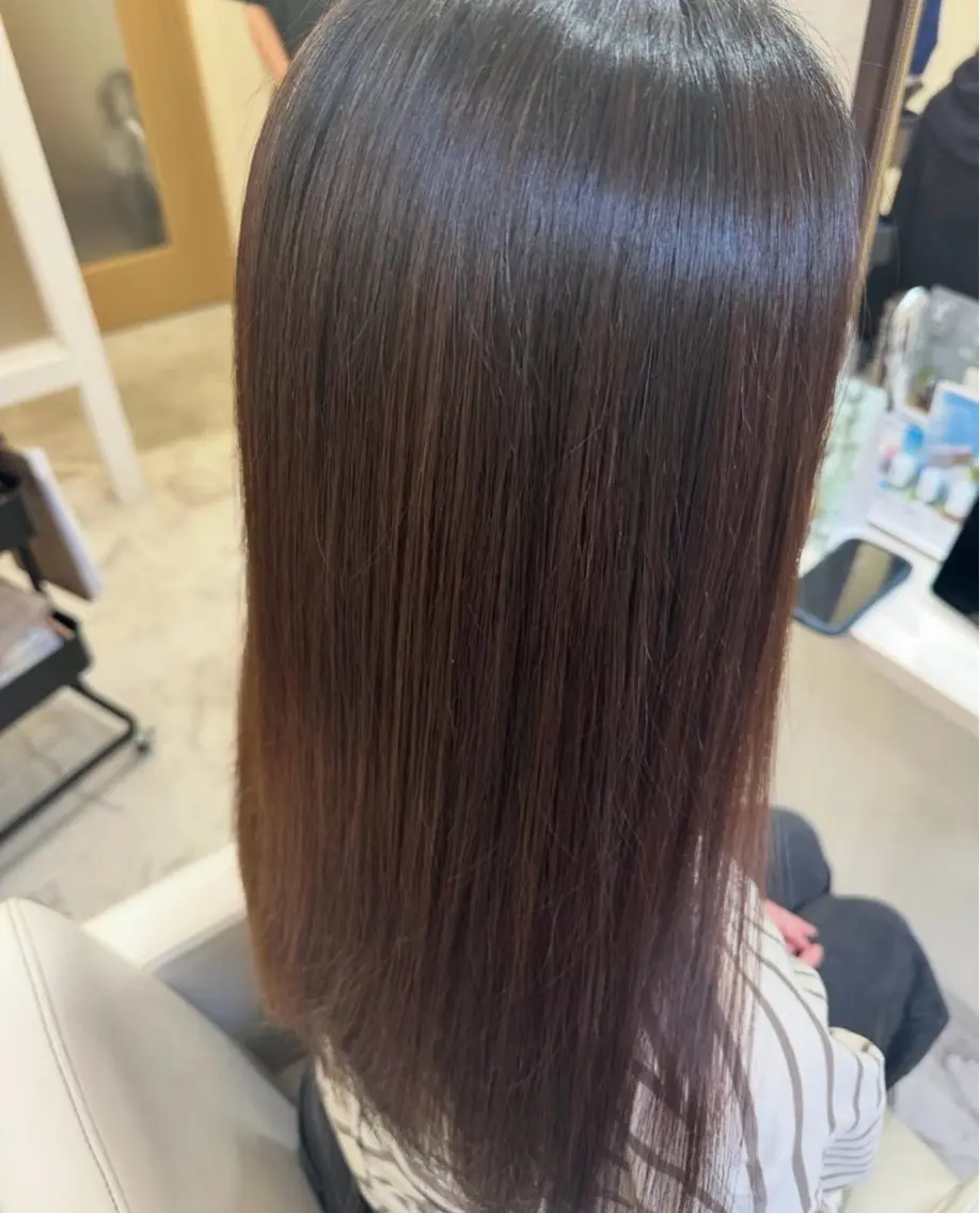 ロング カラー 髪質改善 縮毛矯正 トリートメント 小山内 遥のヘアスタイル