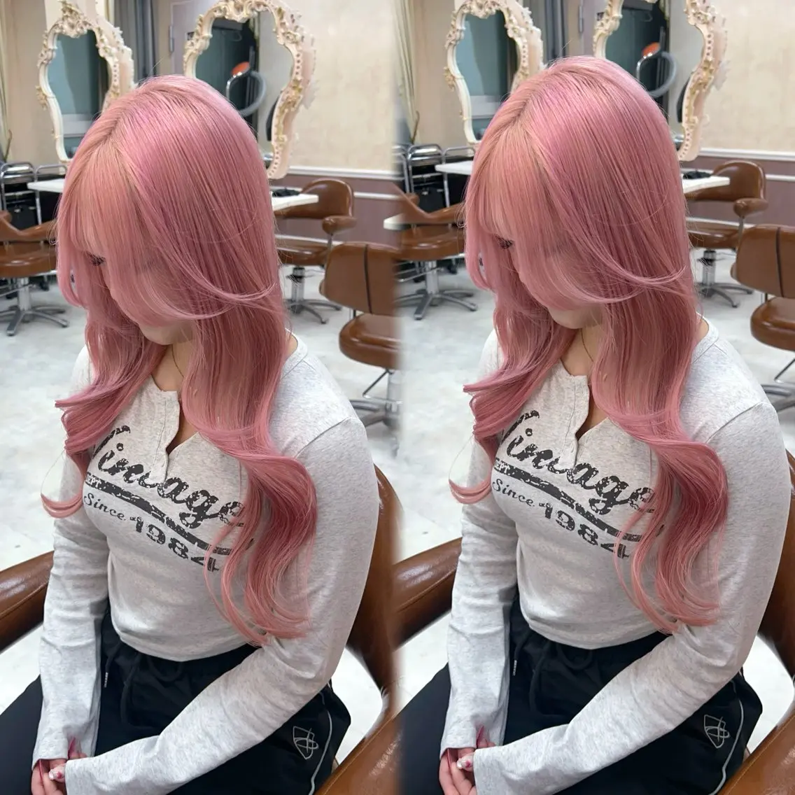 【ミニモ限定💎】夏に向けて☀️リタッチ+ピンク💞カラー+補習トリートメント🪄の写真