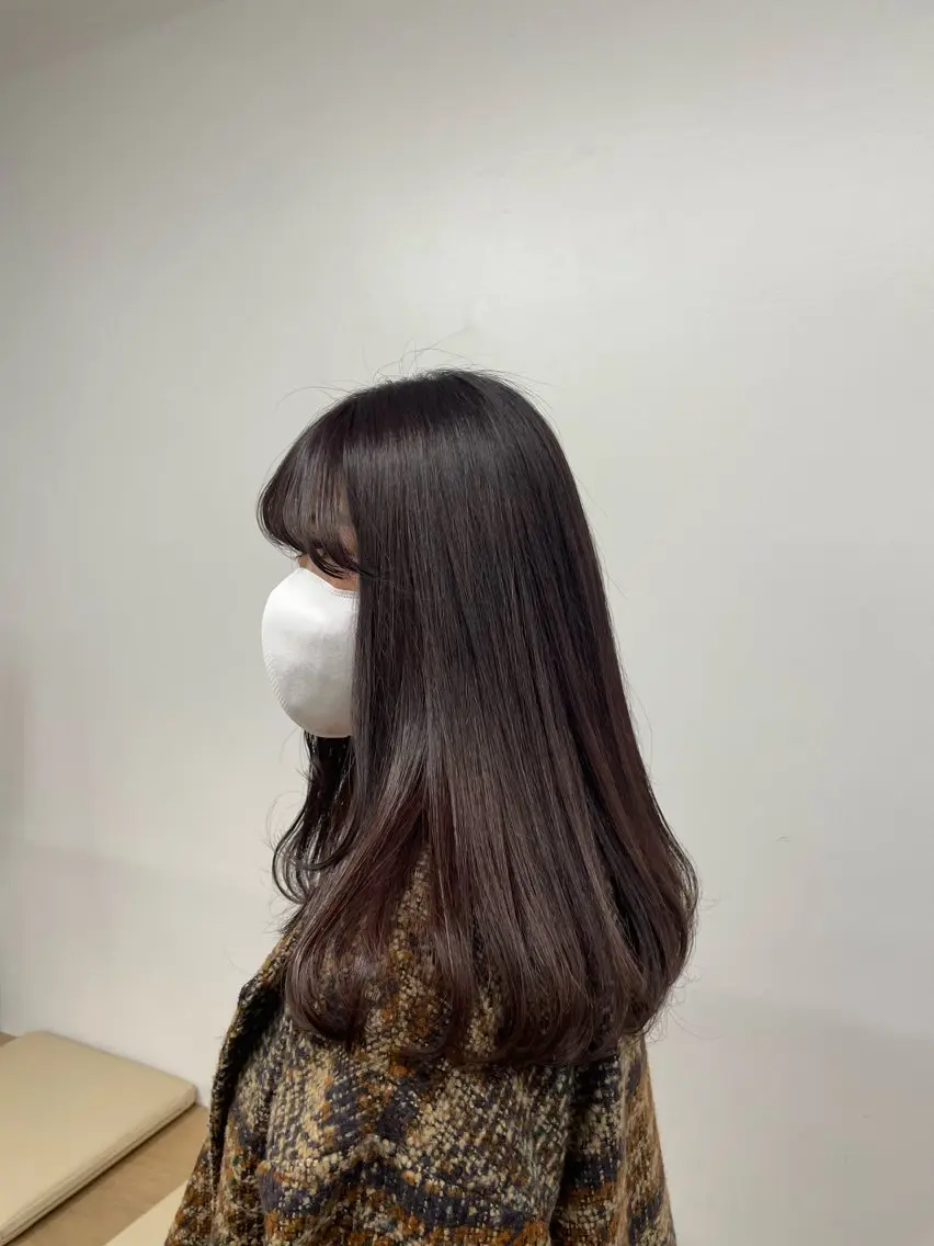 ロング カラー ピンクカラー ピンクパープル パープルカラー カット ヘアカラー 神田 凜音のヘアスタイル