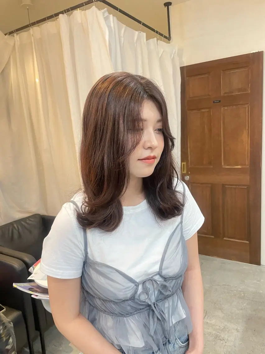 ミディアム ピンクラベンダー 顔周りカット 🎀サヤカ🎀のヘアスタイル