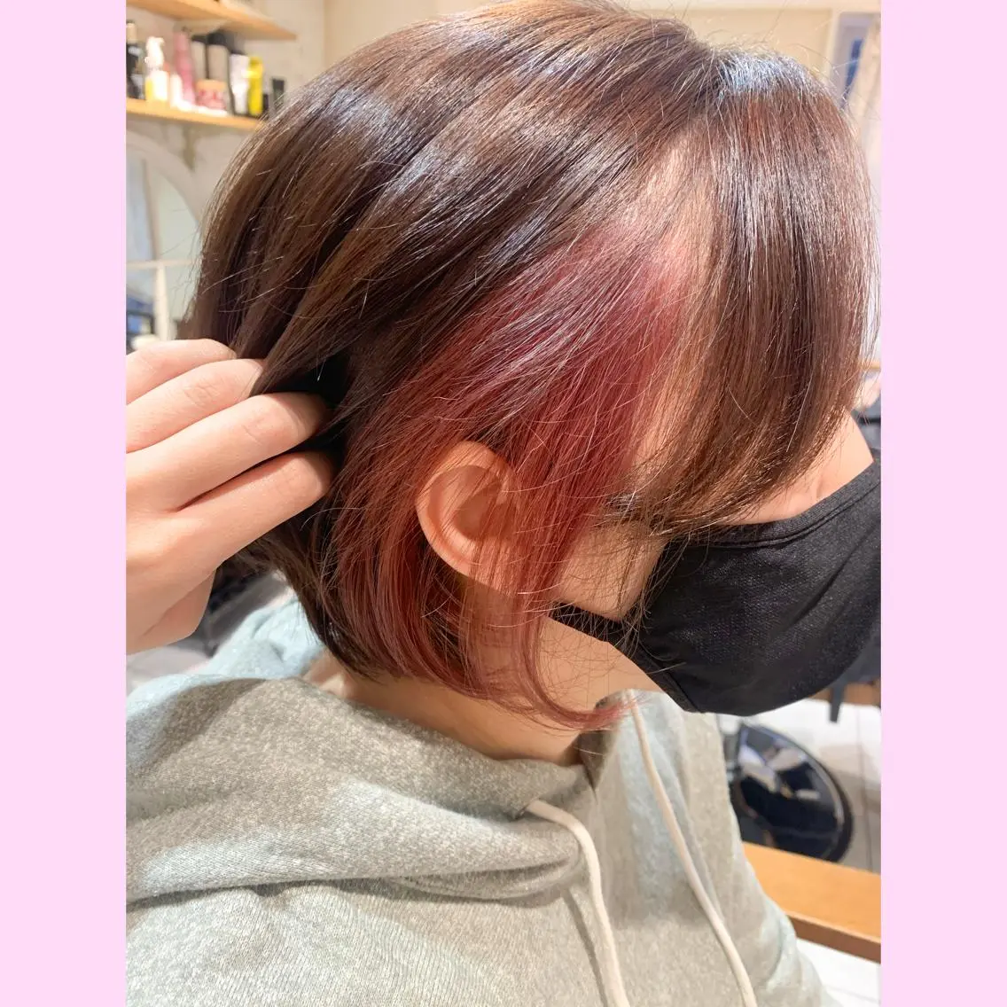 ショート カラー イヤリングカラー ショートヘア 浅沼 久瑠美のヘアスタイル
