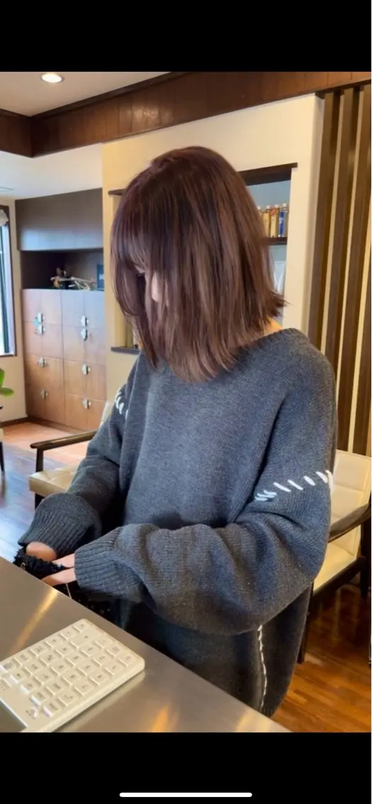 ミディアム カラー ボブレイヤー ボブ レイヤーカット カット ヘアカラー トリートメント 田室 和幸のヘアスタイル