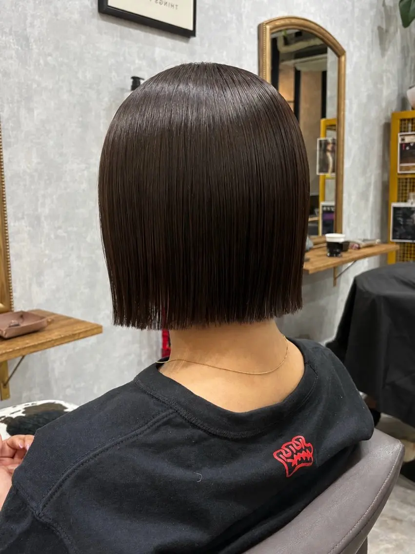 ショート 切りっぱなしボブ ボブ 髪質改善 カット C'LDhair / ライト/ボブのヘアスタイル