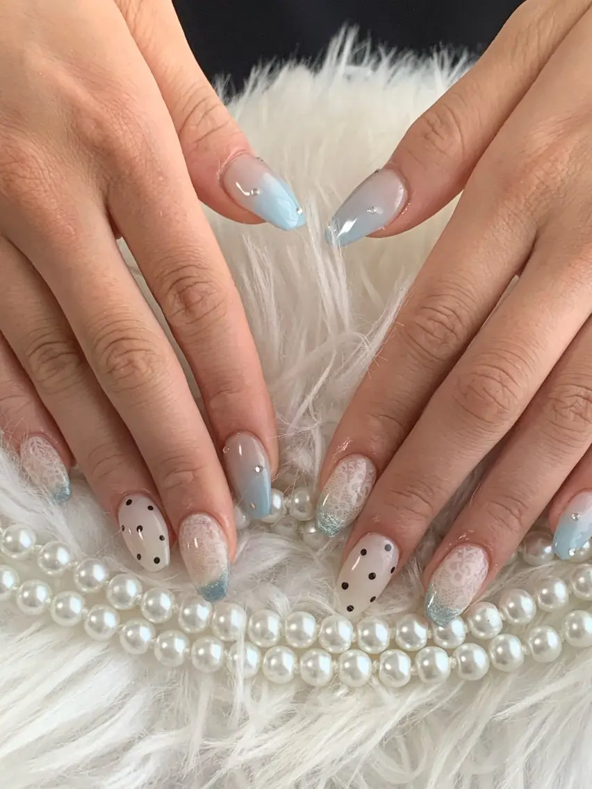 ネイル アートネイル オーロラネイル チークネイル 長さ出し フットネイル ハンドネイル 銀河_ Chan nailsのネイルデザイン