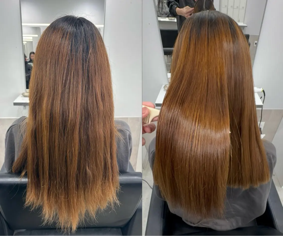 メンテナンスカット+縮毛矯正+髪質改善トリートメントの写真