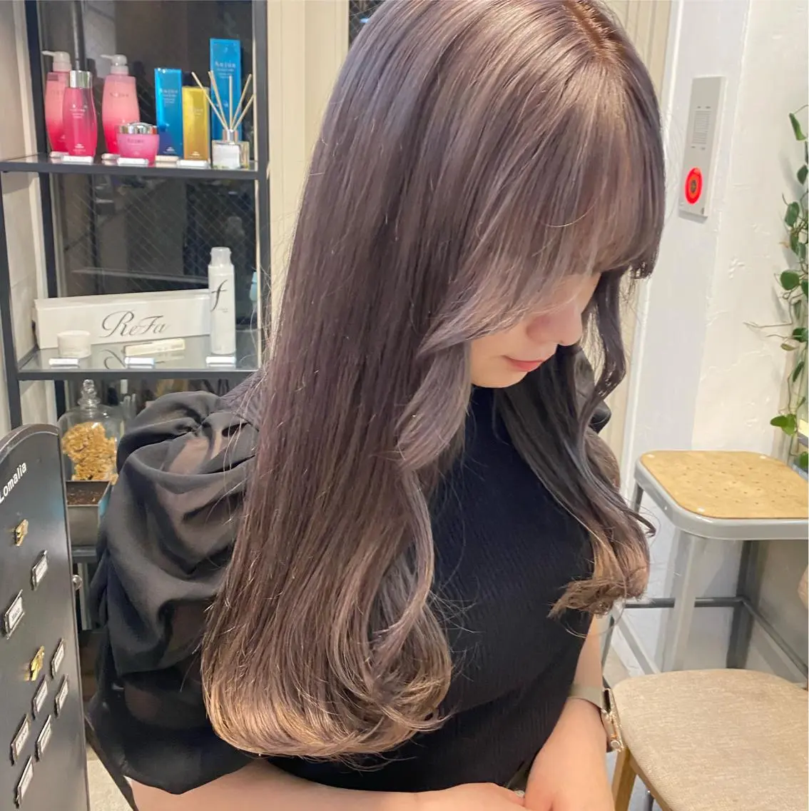 ロング カラー ブリーチ 透明感カラー 縮毛/透明感カラー Mariamu🫧のヘアスタイル