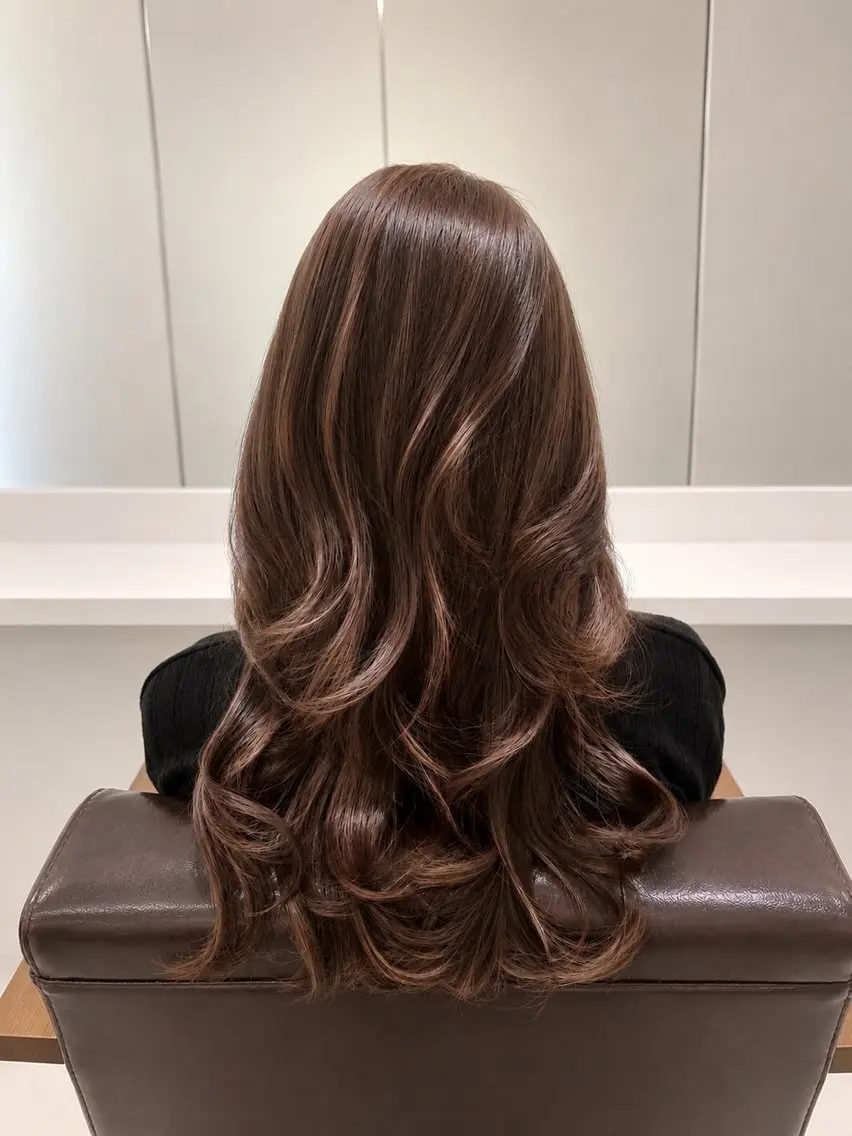 セミロング ヘアカラー 大人色気レイヤー/ 大阪梅田/ユズ🎀のヘアスタイル