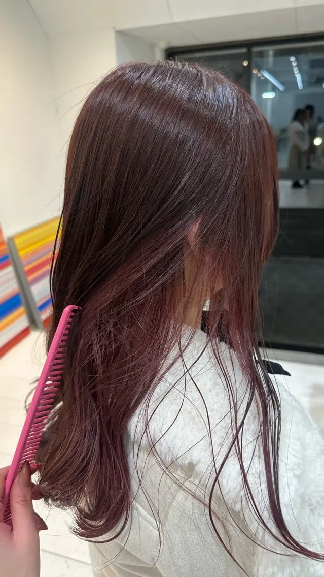 ロング カラー ブリーチ ブラウンカラー カシス デザインカラー インナーカラー ブリーチ/ハイトーン ⚗️HARUKAのヘアスタイル