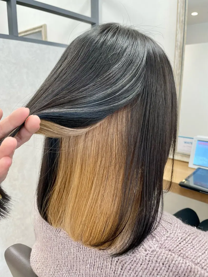 ミディアム カラー カット ヘアカラー トリートメント 髪質改善×METEO 店長 貞松直也のヘアスタイル