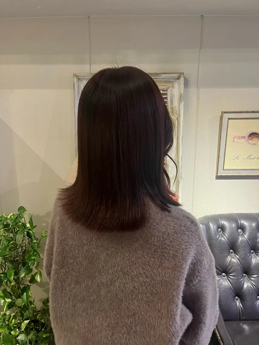 カラー ブラウンカラー ラベンダーカラー ピンクカラー ピンクラベンダー ピンクラベンダーブラウン ヘアカラー トリートメント イイダ ヒナのヘアスタイル
