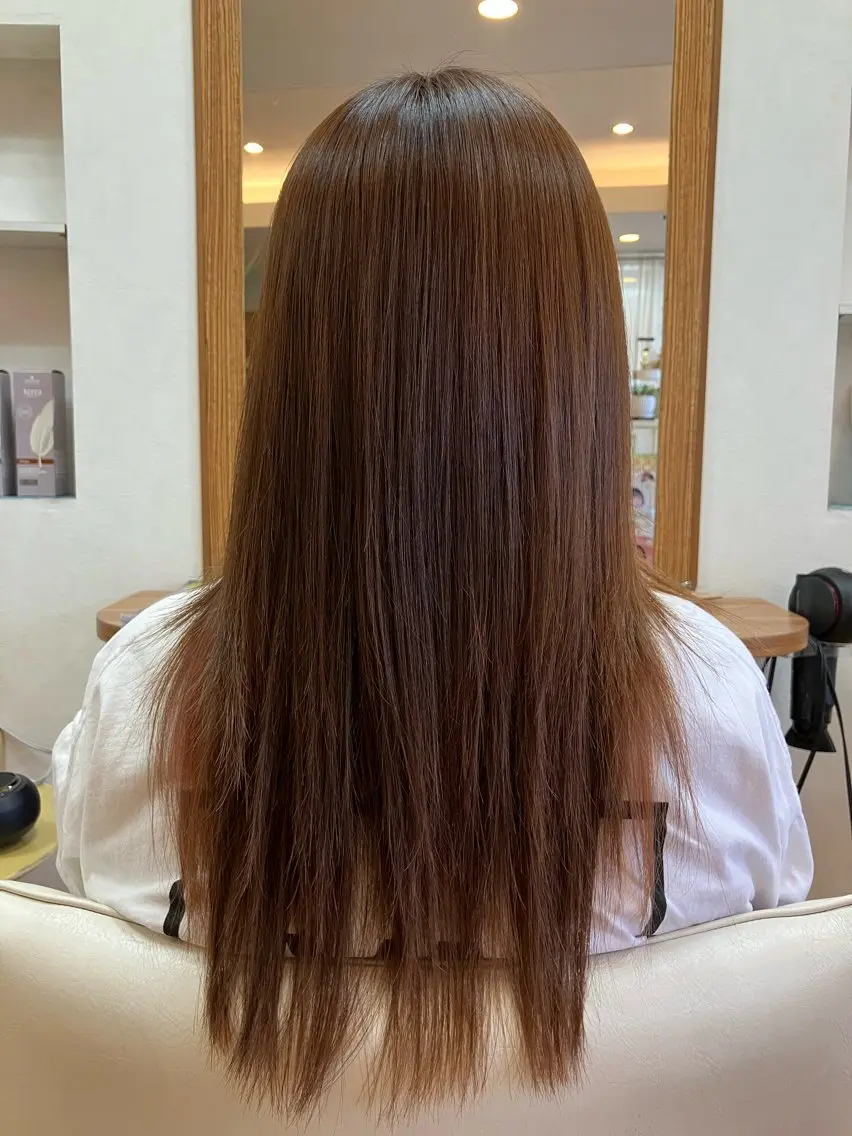 ロング 高畑駅×縮毛矯正 縮毛矯正×湯浅貴子のヘアスタイル