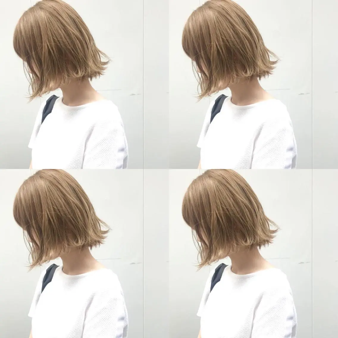 ミディアム カラー ヘアアレンジ ベージュカラー カット ヘアカラー 竹内啓太 ボブのヘアスタイル
