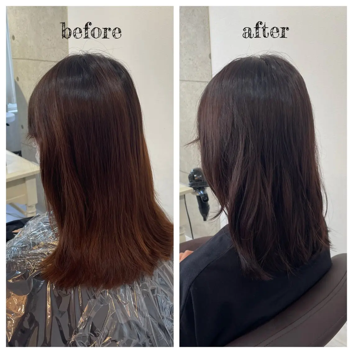ミディアム カラー レッドカラー ヘアカラー PutiLuca 浅川のヘアスタイル